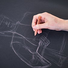 students hand drawing
